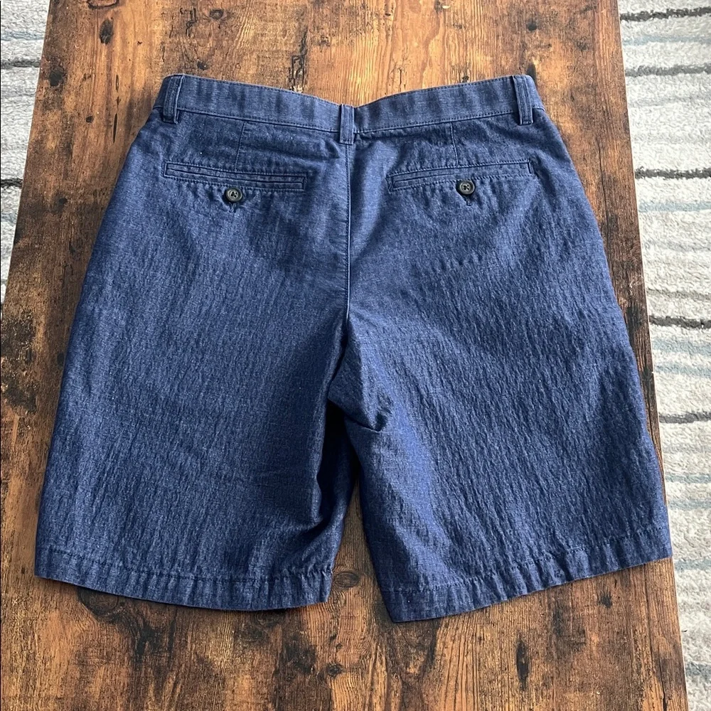 Marc Anthony Navy Blue flat front textured casual shorts